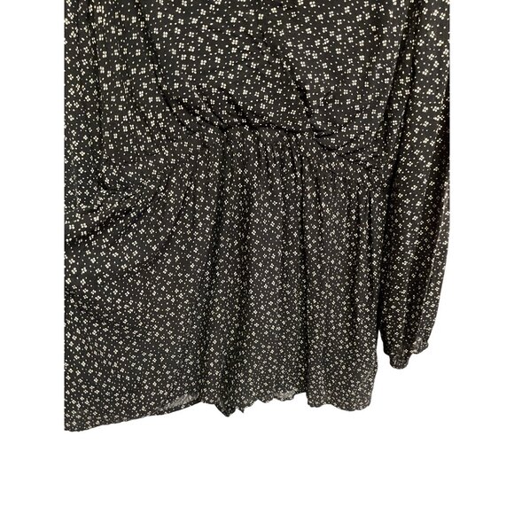 Urban Outfitters Black/White Floral Long-Sleeve Romper Size L - Picture 7 of 7